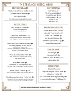 Terrace Bistro Monday Saturday Lunch Menu 2