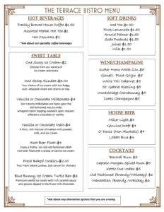 Terrace Bistro Monday Saturday Lunch 10.1.26 2